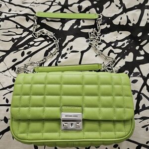 Michael Kors Green Quilted Shoulder Bag